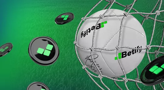 Betify ballon de football marqué dans le filet avec jetons en vol